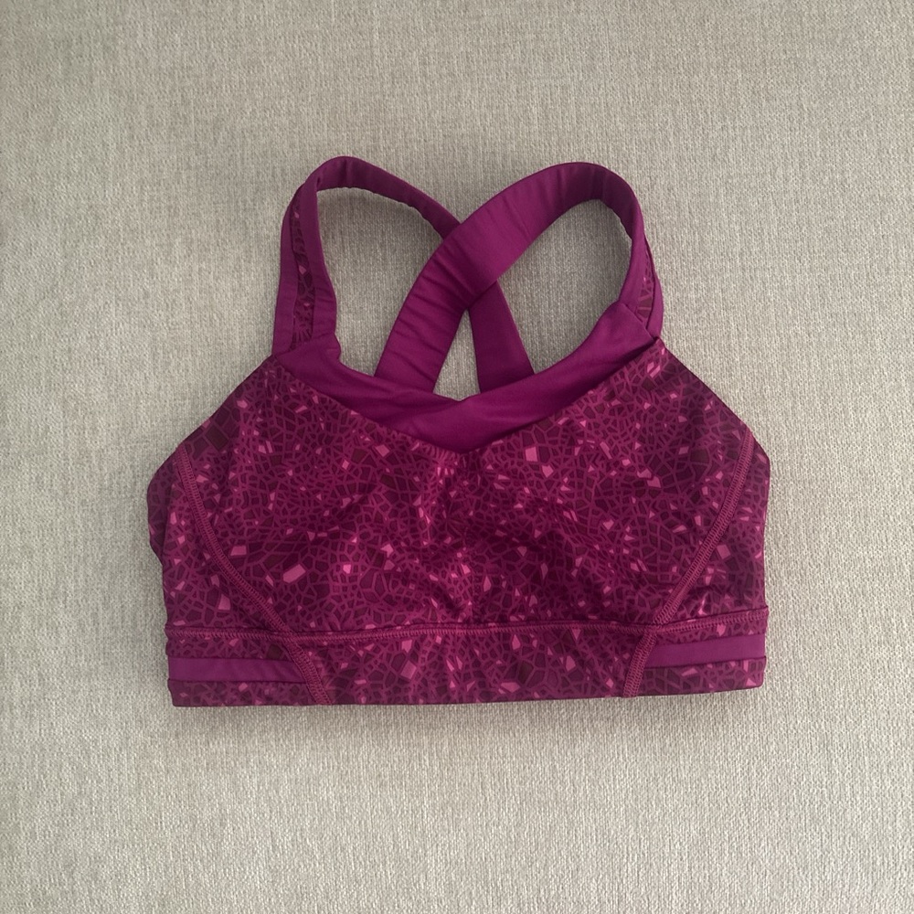 Lululemon Purple Sports Bra Medium Support Racerback
